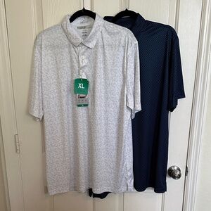 Greg Norman White and Navy Men's Golf Polos